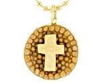 18k Yellow Gold Over Bronze Mustard Seed Anniversary Pendant With Chain
