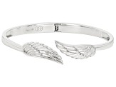 Rhodium Over Sterling Silver Angel Wing Bracelet