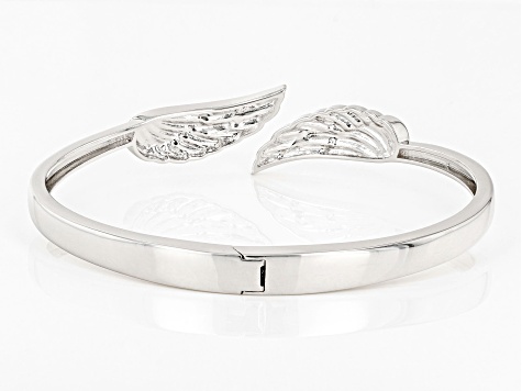 Angel Wing Wire Bangle Charm Bracelet, Protection Bracelet