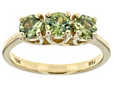 Green Demantoid 10k Yellow Gold Band Ring .99ctw