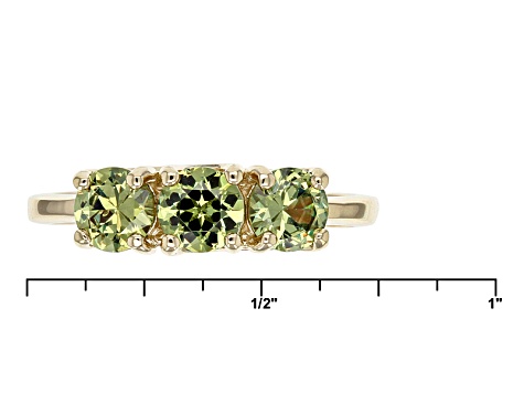 Green Demantoid 10k Yellow Gold Band Ring .99ctw