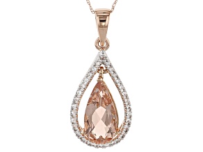 Peach Cor-De-Rosa Morganite™ 10k Rose Gold Pendant With Chain 2.44ctw