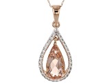 Peach Morganite 10k Rose Gold Pendant With Chain 2.44ctw