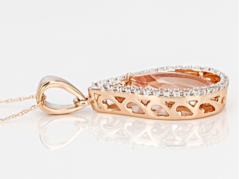 Peach Cor-De-Rosa Morganite™ 10k Rose Gold Pendant With Chain 2.44ctw
