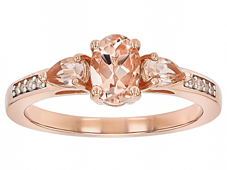 アクセサリー h.towa.0414 Morganite With White Zircon 18k Rose Gold Over Sterling