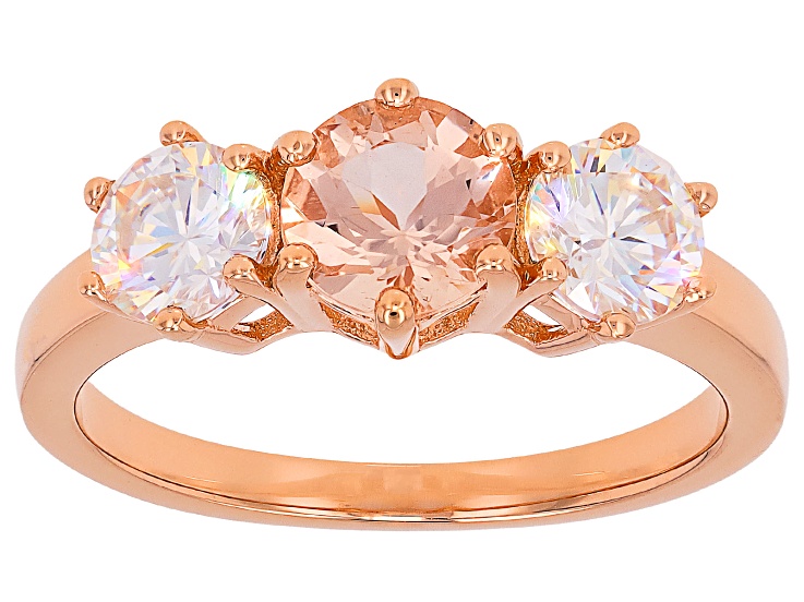 Peach Morganite With Strontium Titanate 18k Rose Gold Over