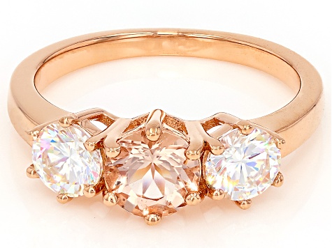 Peach Morganite With Strontium Titanate 18k Rose Gold Over