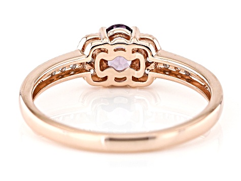 Purple Spinel With White Zircon 10k Rose Gold Ring 0.53ctw