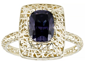 Purple Strontium Titanate 10k Yellow Gold Ring 2.04ctw