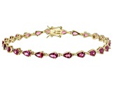 Grape Color Garnet 10k Yellow Gold Bracelet 6.04ctw