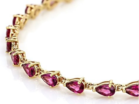 Grape Color Garnet 10k Yellow Gold Bracelet 6.04ctw