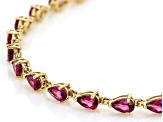 Grape Color Garnet 10k Yellow Gold Bracelet 6.04ctw
