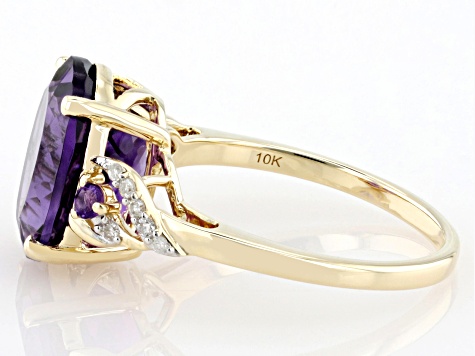 10k white gold amethyst, shops opal, and diamond chip ring