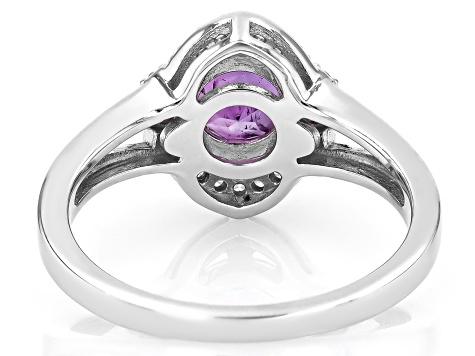 Purple African Amethyst Rhodium Over Silver Ring 1.26ctw