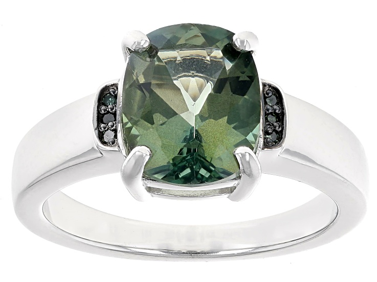 Green Labradorite Rhodium Over Sterling Silver Ring 2.14ctw