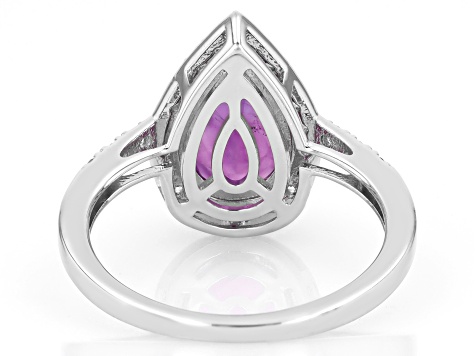 Purple African Amethyst Rhodium Over Silver Ring 2.30ctw