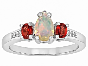 Buttercup Ethiopian Opal Rhodium Over Silver Ring 0.83ctw