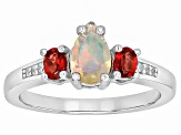 Buttercup Ethiopian Opal Rhodium Over Silver Ring 0.83ctw