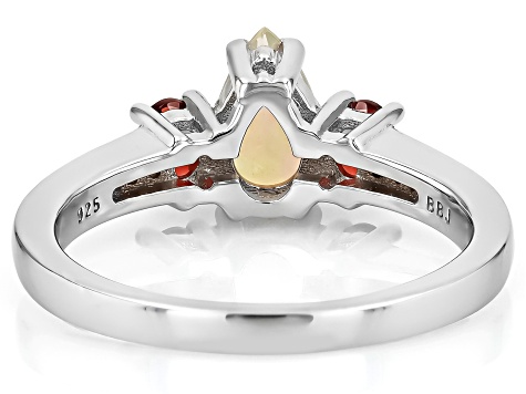 Buttercup Ethiopian Opal Rhodium Over Silver Ring 0.83ctw
