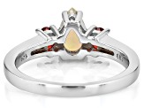 Buttercup Ethiopian Opal Rhodium Over Silver Ring 0.83ctw