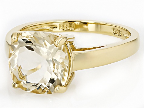 Yellow Labradorite 18k Yellow Gold Over Sterling Silver Ring