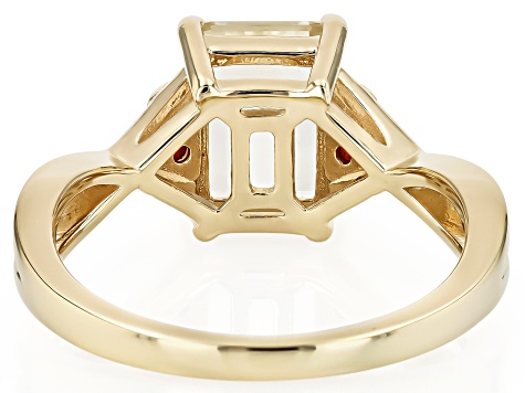 Yellow Labradorite With Red Garnet 18k Yellow Gold Over Sterling Silver Ring 1.96ctw - KTS108
