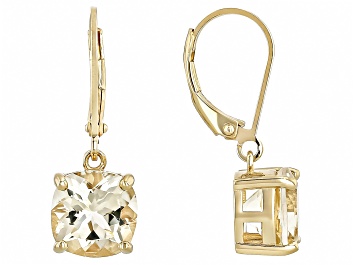 Picture of Yellow Labradorite 18k Yellow Gold Over Sterling Silver Earrings 4.50ctw