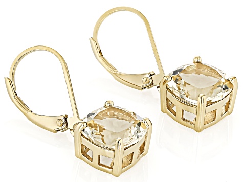 Yellow Labradorite 18k Yellow Gold Over Sterling Silver Earrings 4.50ctw