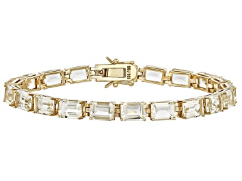 Picture of Canary Labradorite 18k Yellow Gold Over Sterling Silver Bracelet 20.18ctw