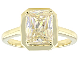 Strontium Titanate 18k Yellow Gold Over Sterling Silver Ring 3.32ct