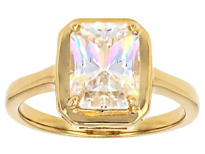 Strontium Titanate 18k Yellow Gold Over Sterling Silver Ring 3.32ct