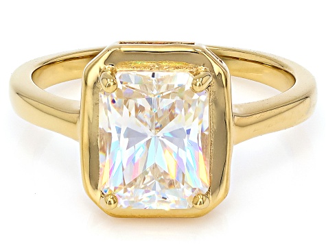 Strontium Titanate 18k Yellow Gold Over Sterling Silver Ring 3.32ct