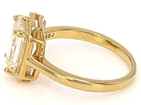 Strontium Titanate 18k Yellow Gold Over Sterling Silver Ring 3.32ct