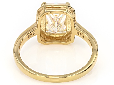 Strontium Titanate 18k Yellow Gold Over Sterling Silver Ring 3.32ct