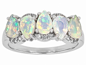 Buttercup Ethiopian Opal Rhodium Over Sterling Silver Ring 1.17ctw