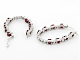 Red Mahaleo® Ruby Platinum Over Sterling Silver Hoop Earrings 3.88ctw