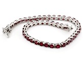 Red Mahaleo® Ruby Platinum Over Sterling Silver Tennis Bracelet 10.10ctw