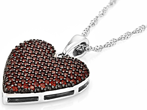 Ruby Heart Pavé Pendant hot and Chain Sterling Silver JTV