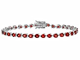 Red Garnet Rhodium Over Sterling Silver Tennis Bracelet 8.93ctw