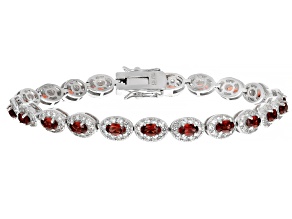 Vermelho Garnet™ Rhodium Over Sterling Silver Tennis Bracelet 8.39ctw