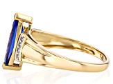 Tanzanite With White Diamond 10k Yellow Gold Ring 1.50ctw