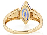 Tanzanite With White Diamond 10k Yellow Gold Ring 1.50ctw