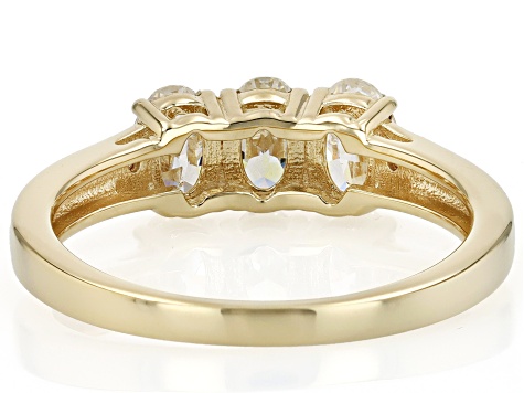 Strontium Titanate With Moissanite 18k Yellow Gold Over