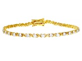 White Lab-Grown Diamond H SI 14k Yellow Gold Over Sterling Silver Tennis Bracelet 2.50ctw