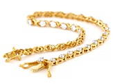 White Lab-Grown Diamond H SI 14k Yellow Gold Over Sterling Silver Tennis Bracelet 2.50ctw