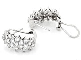White Lab-Grown Diamond H SI Rhodium Over Sterling Silver J-Hoop Earrings 2.00ctw