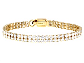 White Lab-Grown Diamond H SI 14k Yellow Gold Tennis Bracelet 8.20ctw