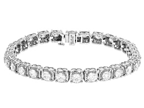 White Lab-Grown Diamond H SI 10k White Gold Tennis Bracelet 10.00ctw