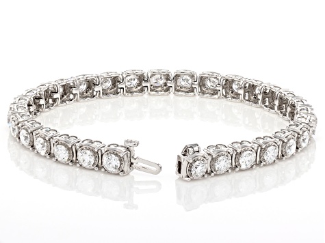 White Lab-Grown Diamond H SI 10k White Gold Tennis Bracelet 10.00ctw