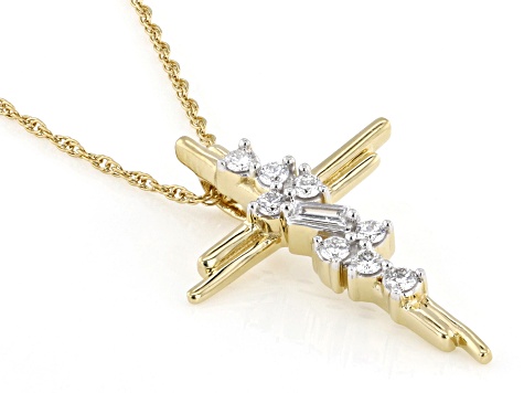 White Lab-Grown Diamond F-G SI 14k Yellow Gold Over Sterling